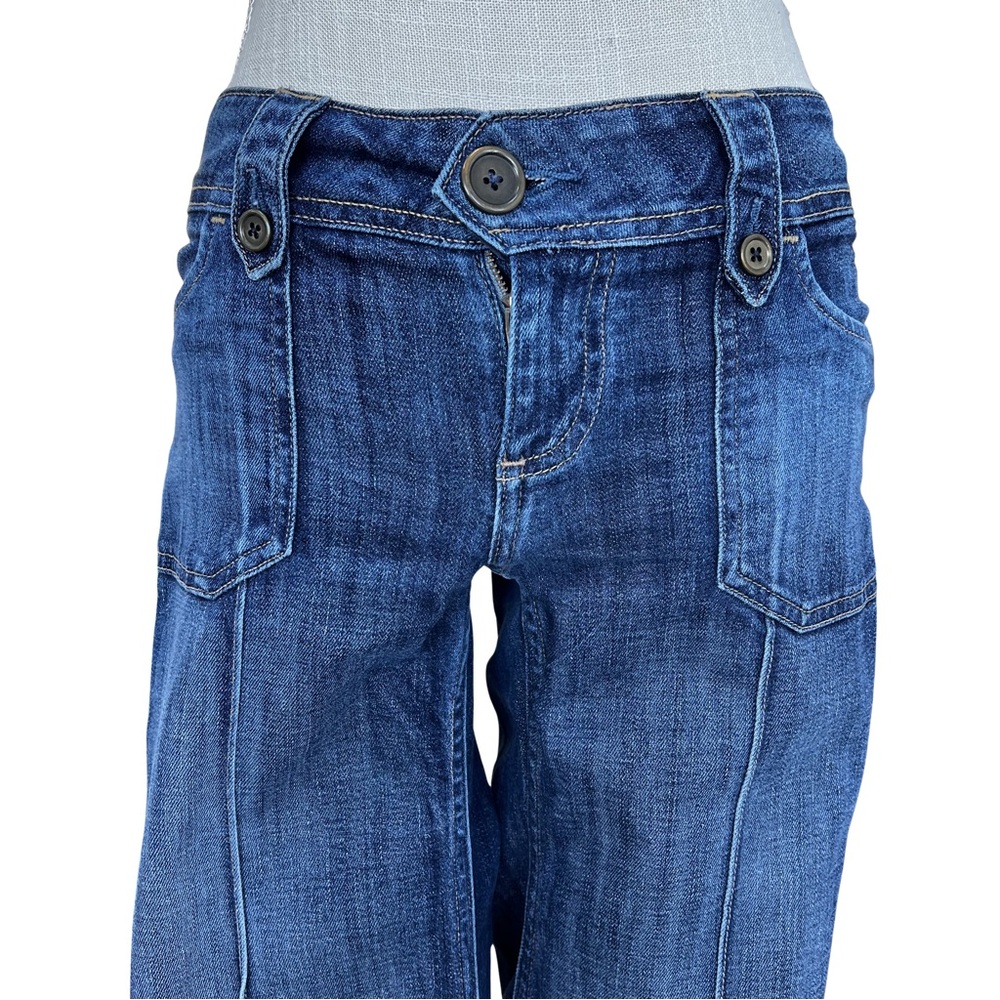 Banana Republic Dark Blue Wide-Leg Flare Jeans - Picture 3 of 16